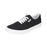 hurley mens slip-on sneakers (jasper) casual canvas shoes with top lace - light men's walking shoes - comfortable mens fashion shoes black/white