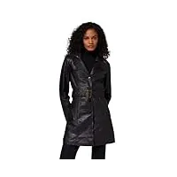 ricano kate - manteau en cuir / trench coat (slim fit) - véritable premium cuir d'agneau, noir , xs