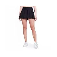 sportkind jupe-shorts de tennis pour fille et femme avec ceinture porte-balle, jupe de sport respirante avec short intégré, noir, s