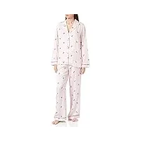 karl lagerfeld femme coffret pyjama ikonik tout imprimé, rose, s