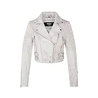 infinity leather veste courte pour dames blanc body court top gothique chic motard veste en cuir véritable xs