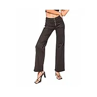 nina carter flared bootcut jean pour femme taille haute Évasé pantalon vintage stretch, noir (p187-1), xl
