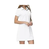 mofiz robe femme Été coton robe de polo manches courtes sport respirant tennis golf dress blanc xl