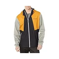 columbia inner limits ii jacket veste de pluie imperméable pour homme, shark, chalk, mango 021, taille l