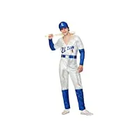 smiffys déguisement de luxe elton john tenue de baseball à paillettes, combinaison, casquette