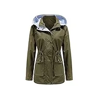yffushi femme manteau imperméable léger blouson hooded avec ceinture parka coupe-vent respirant pour printemp automne