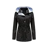 yffushi femme manteau imperméable léger blouson hooded avec ceinture parka coupe-vent respirant pour printemp automne