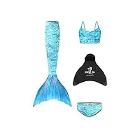 planet mermaid maillot de bain pour fille avec palme magique, queue, tankini et slip motif étoile de mer 11-12 ans