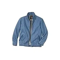 atlas for men - blouson d'eté homme en jeans, fermeture éclaire. veste d’été bleue en toile denim légère. disponible en grandes tailles, 5xl
