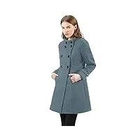 allegra k manteau a-line col montant vêtements d'hiver à double boutonnage pour femmes costume d'halloween bleu oxford m