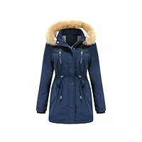 yffushi manteau femme chaude à manches longues capuchon d'hiver blouson zippé veste parka manteau epaissé