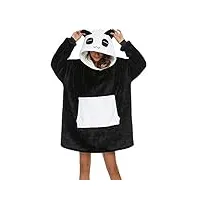 xinlong sweats à capuche panda unisexe tv couvertures plaid à manche chapeau poches animal pyjama cosplay wearable cape