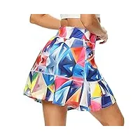 woweny jupe short femme sport avec poche,jupe de tennis femme,mini skorts 2 en 1 haute taille jupe short de golf légère elastique casual pour randonnée badminton s-xl (multicolore, xxl)