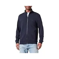boss hommes zestart veste zippée en molleton de coton avec patch logo