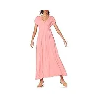 amazon essentials robe longue cintrée (disponible en grande taille) femme, pêche, l
