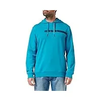 armani exchange hoodie extendend logo back/front sweat à capuche, bleu mosaïque, xl homme