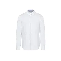 armani exchange chemise oxford slim fit avec boutonnière, blanc oxford/7blue/w, m homme