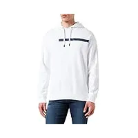 armani exchange hoodie extendend logo back/front sweat à capuche, blanc, s homme