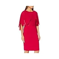 gina bacconi women's dress with chiffon cape robe de cocktail, rose/rouge, 46 femme