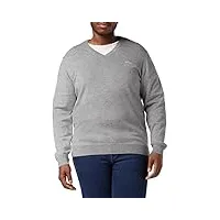 gant classic cotton v-neck-new sweater, gris foncé mélangé, xl homme