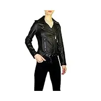 michael kors women's moto leather jacket-black-s