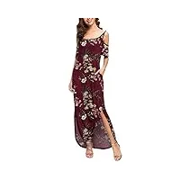 grecerelle robe longue d'été décontractée pour femme avec bretelles sans bretelles et épaules dénudées et poche, 15 bordeaux imprimé floral, xl