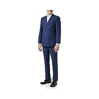 3 pièces pour hommes À double boutonnage de costume bleu rétro années 1920 pinstripe gatsby veste gilet pantalon [suit-db-6188-2-8002-blue-54eu]