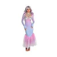 amscan ensemble de costume de sirène mystique taille xxl (18-20), violet, bleu et rose, polyester de première qualité et transparent, costume de princesse magique de l'océan pour fille