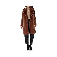 the drop kiara manteau long ample en fausse fourrure pour femme, chocolat, xl