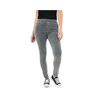 m17 women ladies denim jeans jeggings skinny fit classic casual trousers pants with pockets (8, bright blue) femme coupe classique décontracté avec poches, noir acide, 36