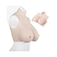 réaliste silicone faux seins en poitrine, prothèse mastectomie, femmesfaux seins renfort soutien-gorge, coupe du sein, représentations sur scène, halloween (color : lvory white, taille : g)