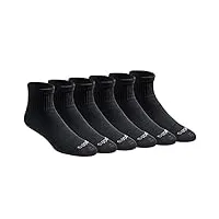 dickies chaussettes dri-tech moisture control quarter pour homme, noir uni (6 paires), shoe size: 15-17
