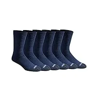 dickies chaussettes dri-tech moisture control crew pour homme, 3.0 coussin complet marine marl (6 paires), shoe size: 6-12