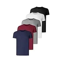 t-shirts unis pour hommes - 5 packs de t-shirts de sport à manches courtes et col ras du cou - coton vêtements de travail pour garçons - t-shirts de gymnastique et d'entraînement pour hommes 4xl