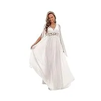 ever-pretty robe de bal longue femme simple à traine taille transparante col v pour mariage blanche 46