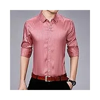 zying chemises hommes robe robe chemises chemise de mariage À manches longues chemise rose slim fit (color : pink, size : xl code)