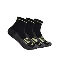 timberland 3-pack quarter socks chaussettes, noir-lot de 3, xl homme