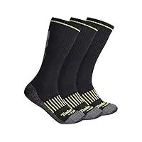 timberland 3-pack crew socks chaussettes d'équipe, noir-lot de 3, xl homme