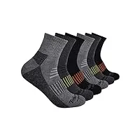 timberland 6-pack quarter socks chaussettes, multicolore (6 pièces), xl homme