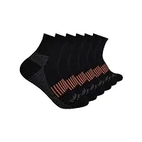 timberland 6-pack quarter socks chaussettes, noir, lot de 6, xl homme