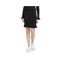 bcbgeneration mini jupe pull avec ourlet à volants pour femme, noir, taille l