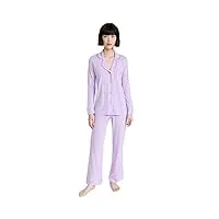 cosabella bella ensemble pyjama à manches longues et pantalon pijama, icy violet/icy violet, xs (lot de 2) femme