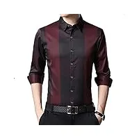 zying robe chemise hommes printemps manches longues chemises À carreaux soie slim ajustement homme casual hommes chemises (color : red, size : 4xl)