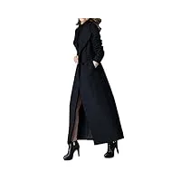 plaer manteau long en cachemire pour femme, couleur : noir., 44