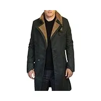 vintagearc blade runner 2049 ryan gosling long black coat | officer k jacket trench coat, manteau en fourrure de coton, xl