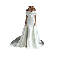 yhfshop robes de soirée femme grande taille,2021 nouvelle robe de mariée en satin blanc-white_40,robe de soirée bal asymétrique