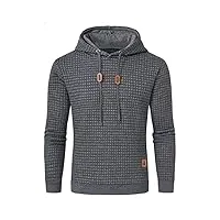 justsun sweat à capuche homme pull homme sport casual hoody hooded sweatshirts gris 2xl