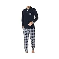 loreza ® pyjama pour hommes pyjama en coton robe de chambre vêtements de nuit à manches longues - 4xl - m-93906