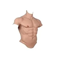 xbsxp silicone faux poitrine muscle gilet pour cosplay halloween parties demi-corps col rond gilet shaper maillot pour mascarade costume props