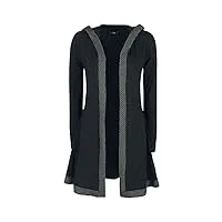 black premium by emp femme cardigan noir avec capuche et bordure à nœuds 4xl